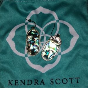Elle Silver Drop Earrings In Abalone Shell